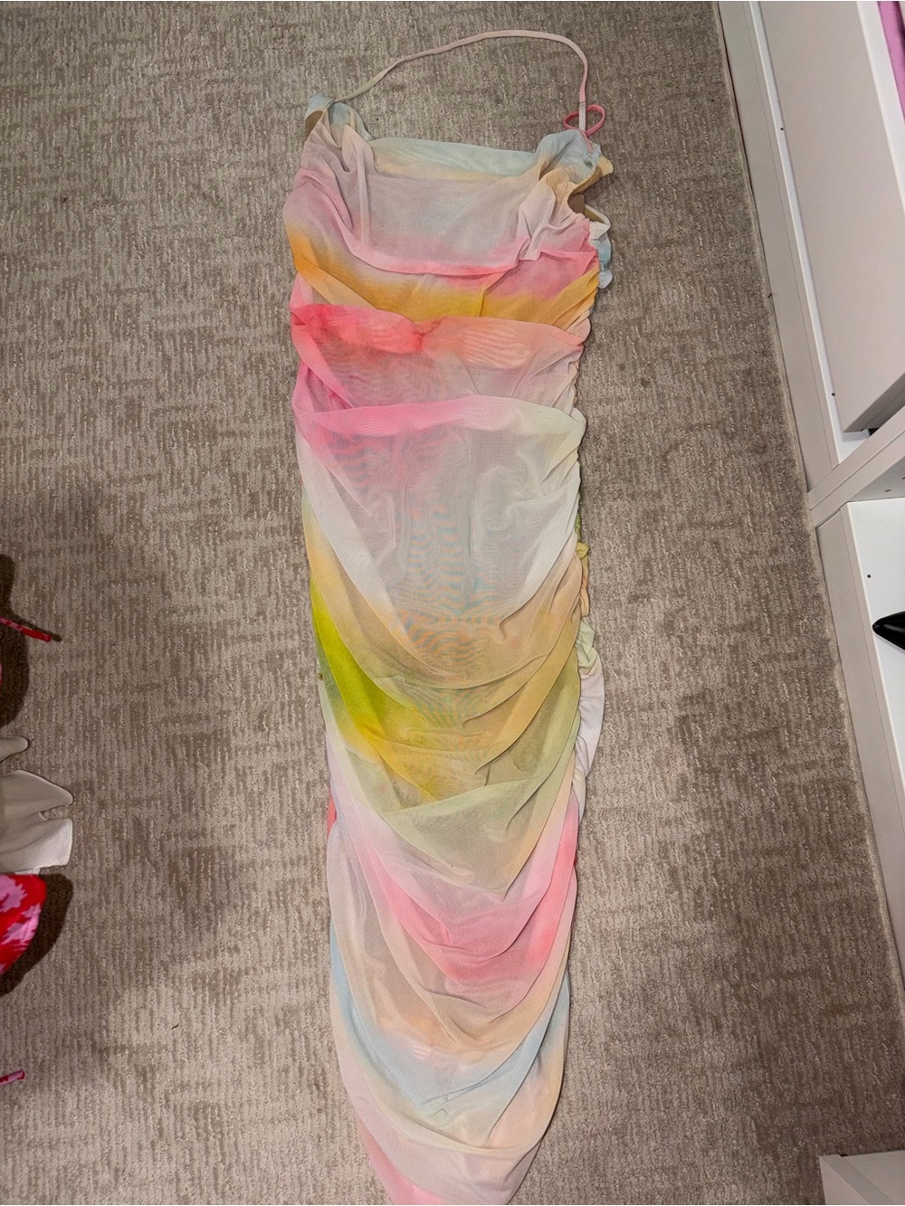 REVOLVE Pastel Multi-Color Ruched Maxi Dress